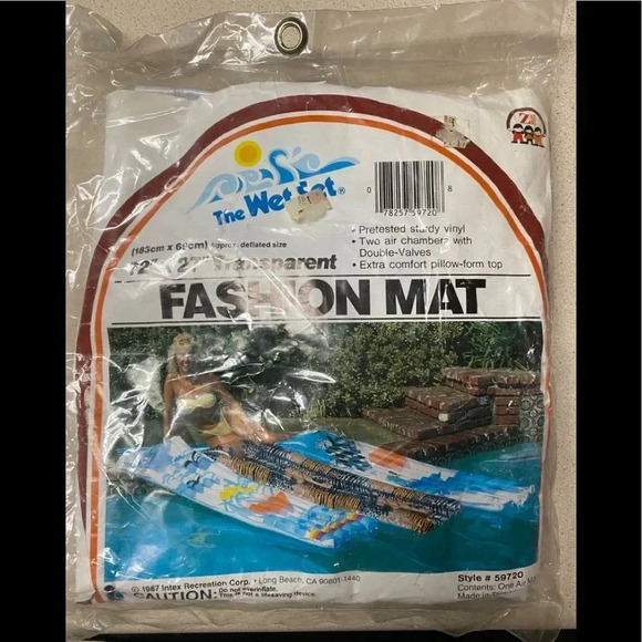 Vintage 1987 NOS Intex Fashion Mat Wet Set 72X27 Float - Picture 1 of 6